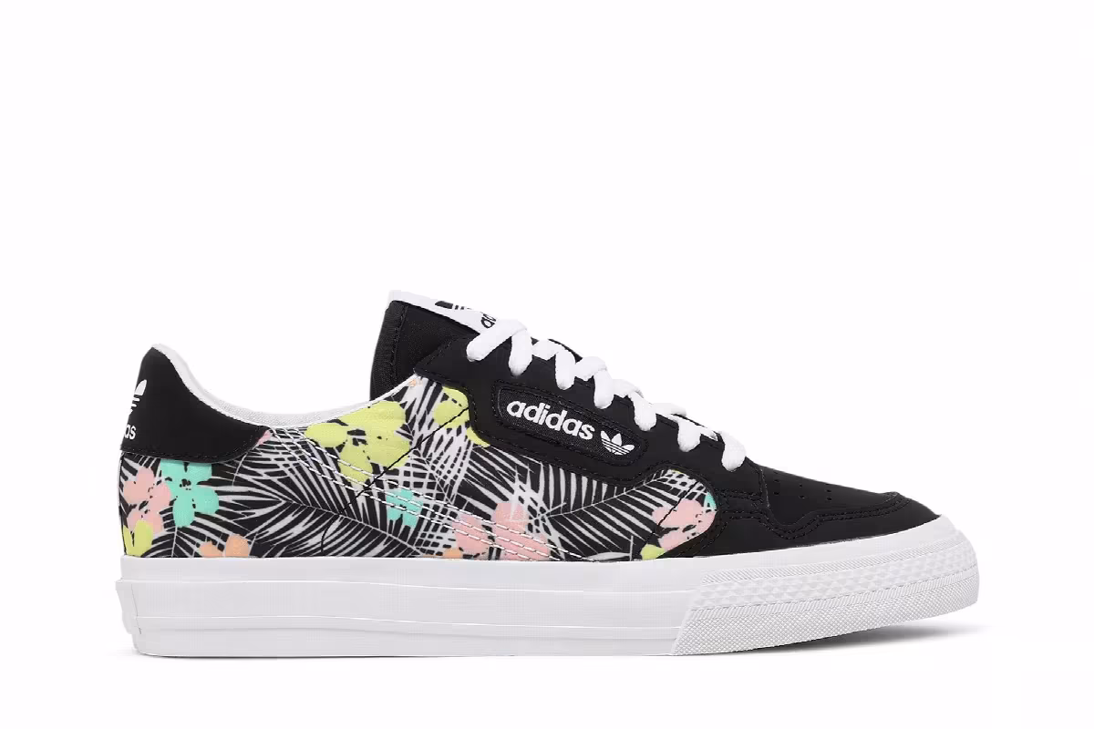 Adidas Continental Vulc J Black Floral, view 2