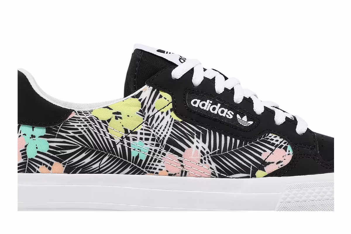 Adidas Continental Vulc J Black Floral, view 3
