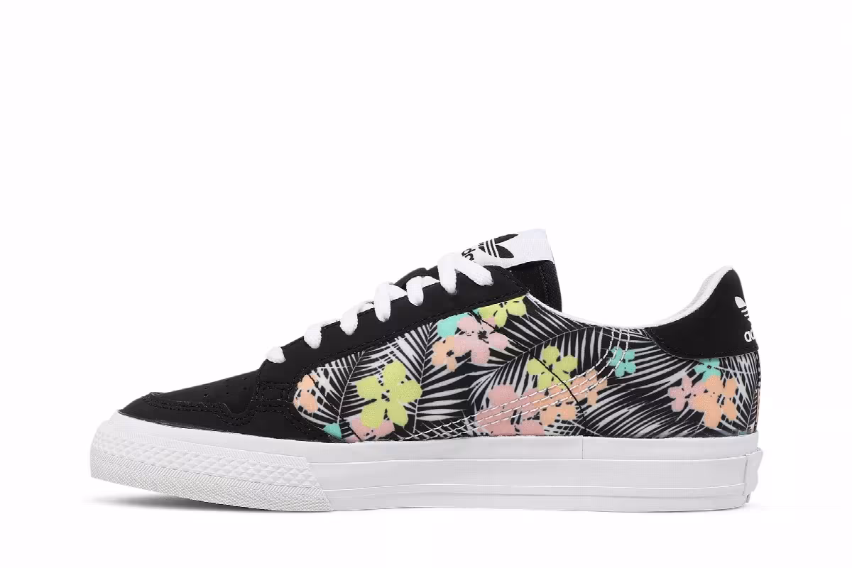 Adidas Continental Vulc J Black Floral, view 4