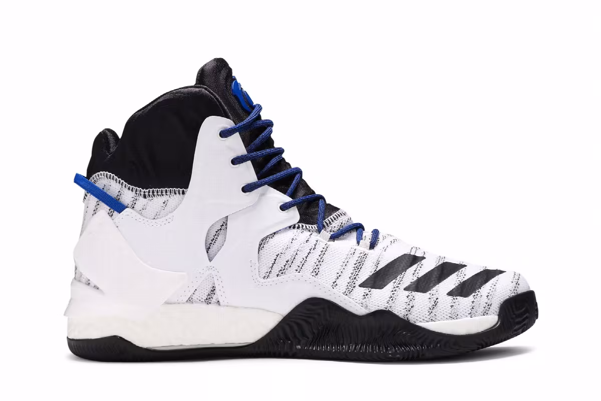 Adidas D Rose 7 Primeknit White Blue, view 2