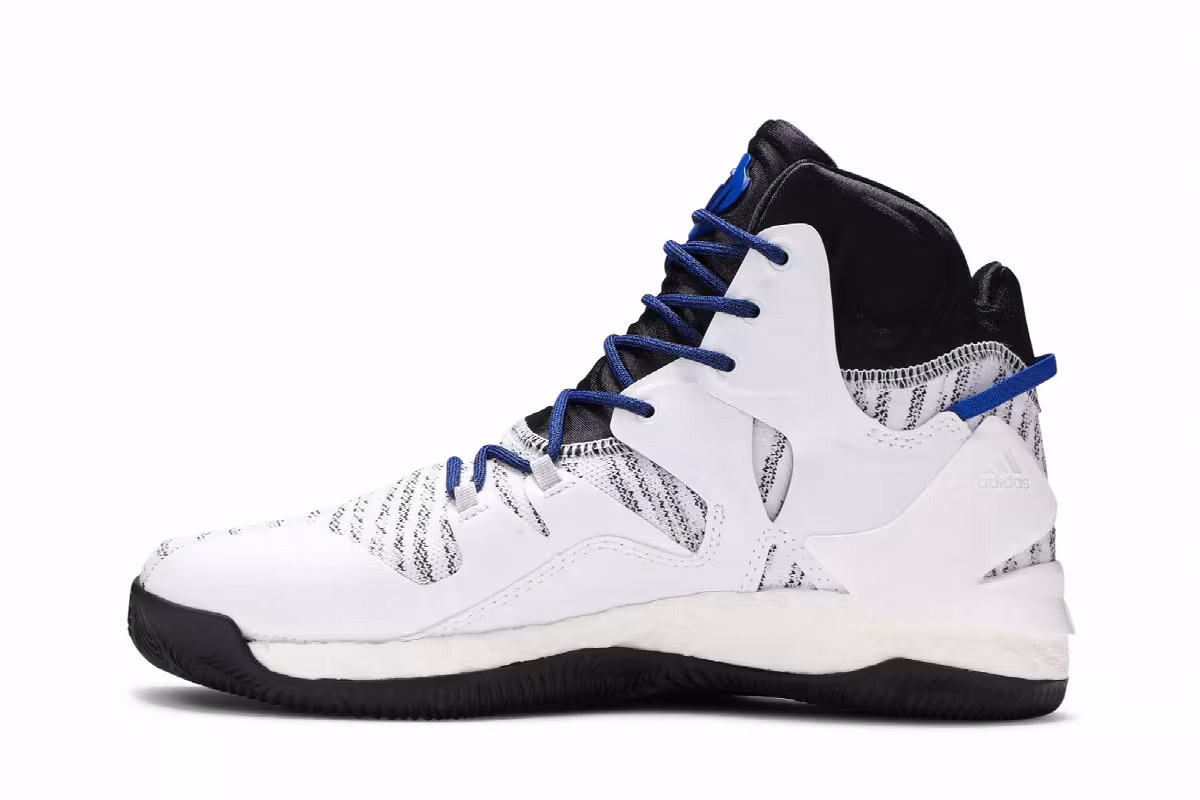 Adidas D Rose 7 Primeknit White Blue, view 4