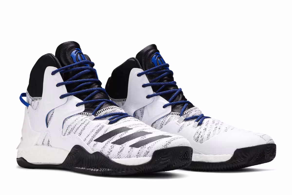 Adidas D Rose 7 Primeknit White Blue, view 9