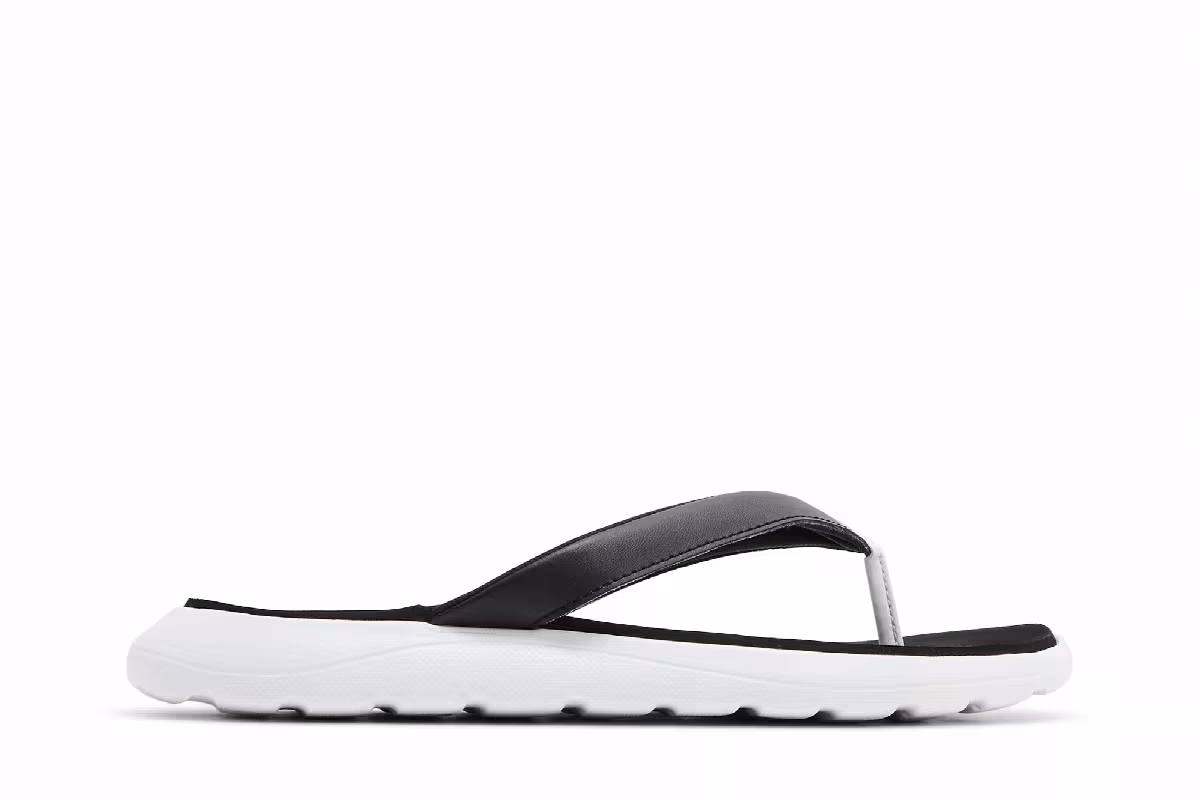 Adidas Women's Comfort Flip Flop White Black, view 2