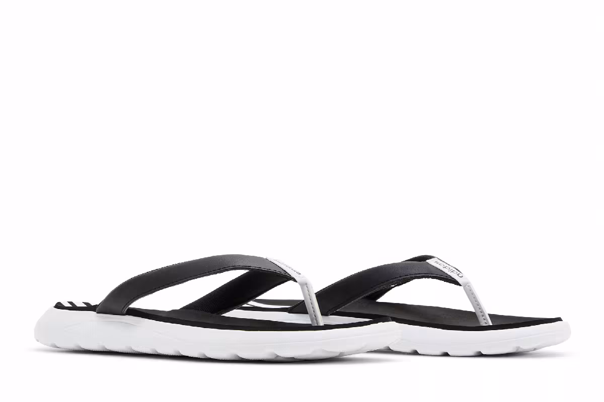 Adidas Women's Comfort Flip Flop White Black, view 9