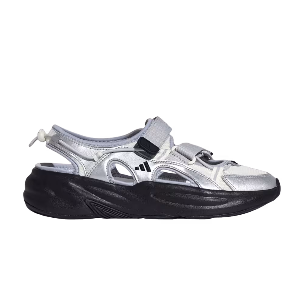 adidas Women's Ozwave Sandal Core White Silver Metallic Core Black
