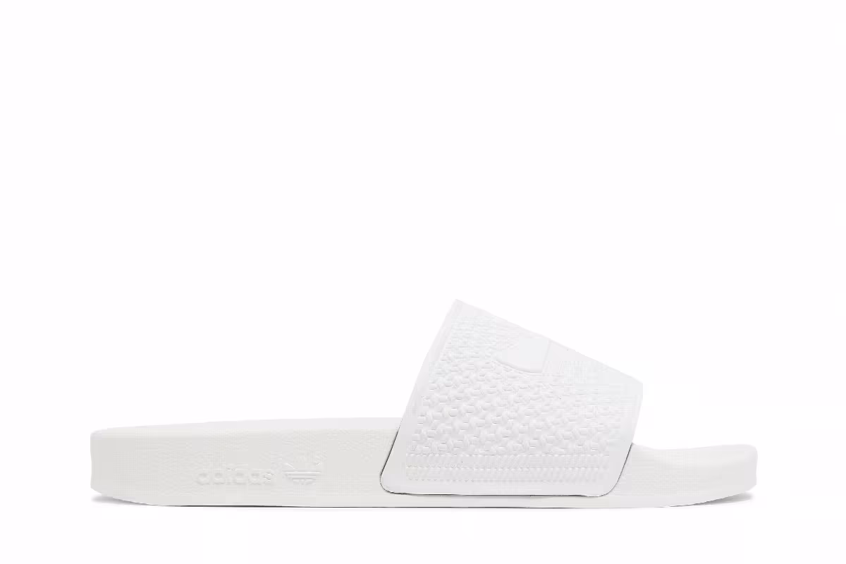 Adidas Shmoofoil Slides Triple White, view 2