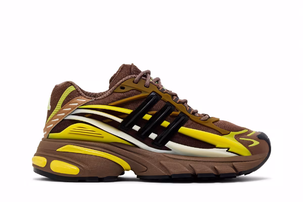 Pharrell x VIRGINIA x adidas Adistar Jellyfish Auburn Brown Yellow, view 2