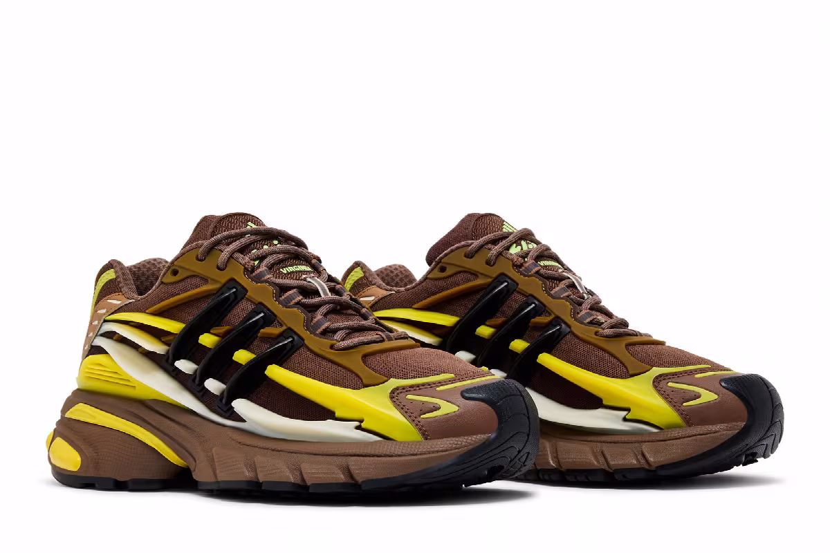 Pharrell x VIRGINIA x adidas Adistar Jellyfish Auburn Brown Yellow, view 9