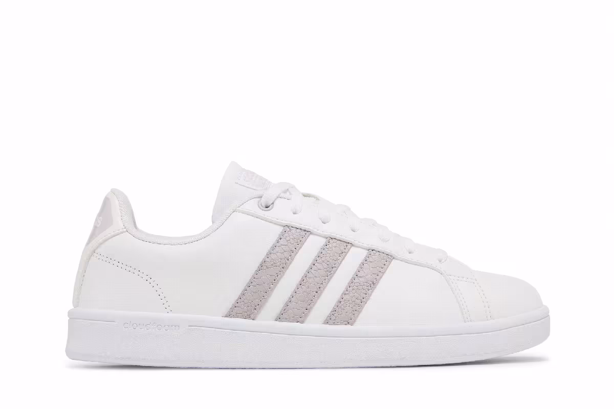 Adidas Women's Cloudfoam Advantage White Ice Purple, view 2