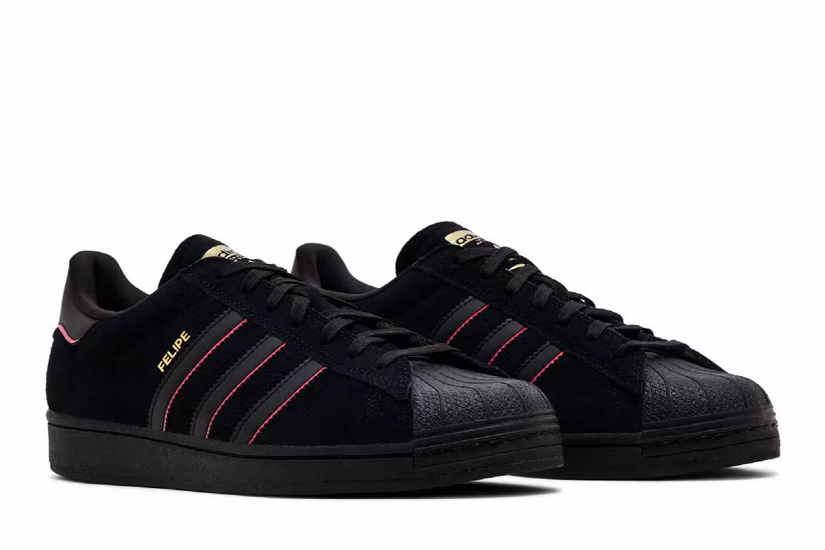 Felipe Gustavo x adidas Superstar ADV Black Scarlet, view 9