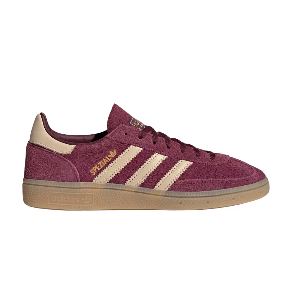 adidas Women's Handball Spezial Maroon Warm Vanilla Gold Metallic