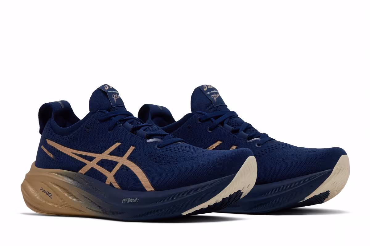 ASICS Gel Nimbus 26 Platinum Blue Expanse Champagne, view 9