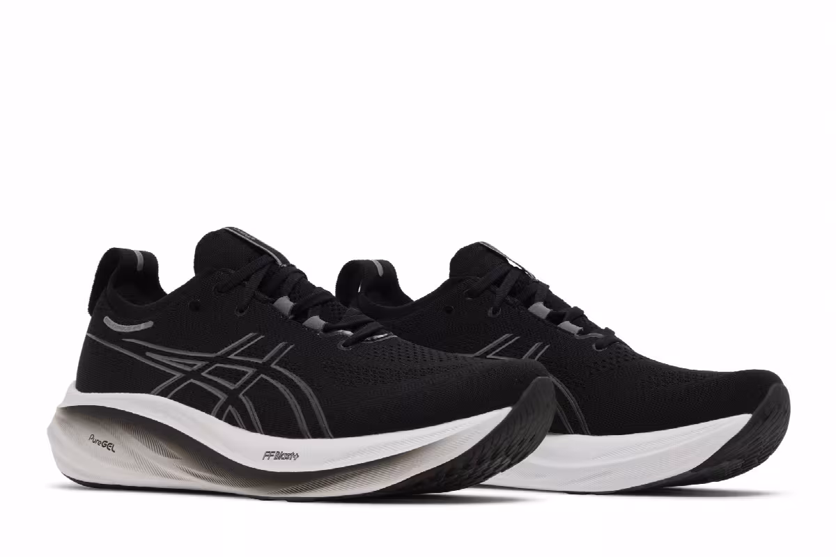 ASICS Gel Nimbus 26 4E Wide Black Graphite Grey, view 9