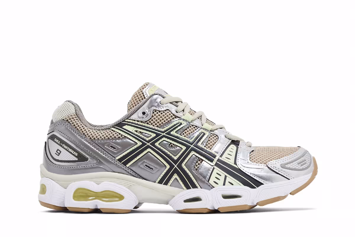 ASICS Women's Gel Nimbus 9 Feather Grey Green, view 2