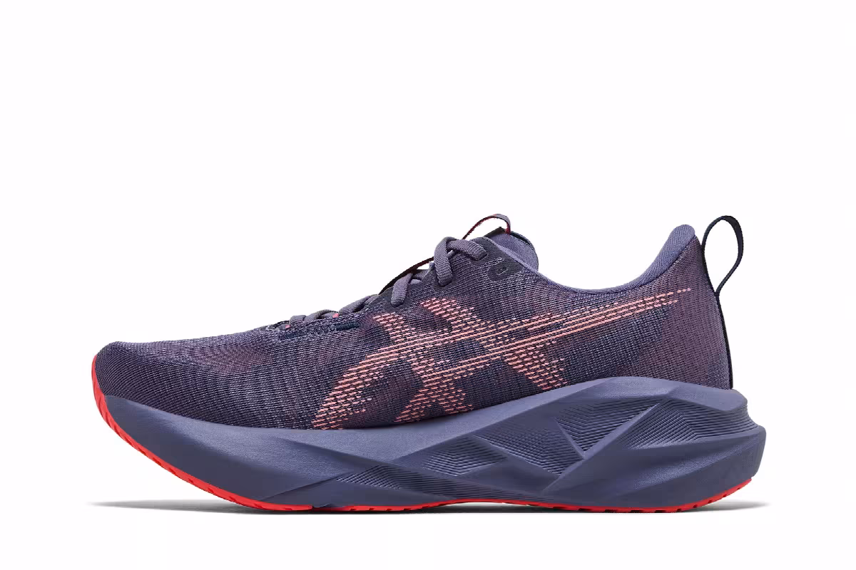 ASICS Women's Novablast 5 Greyish Purple Coral Reef, view 4