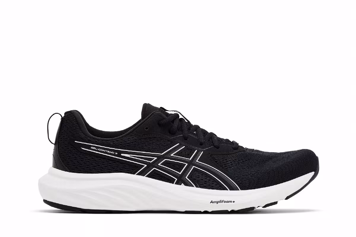 Asics Gel Contend 9 Black White, view 2