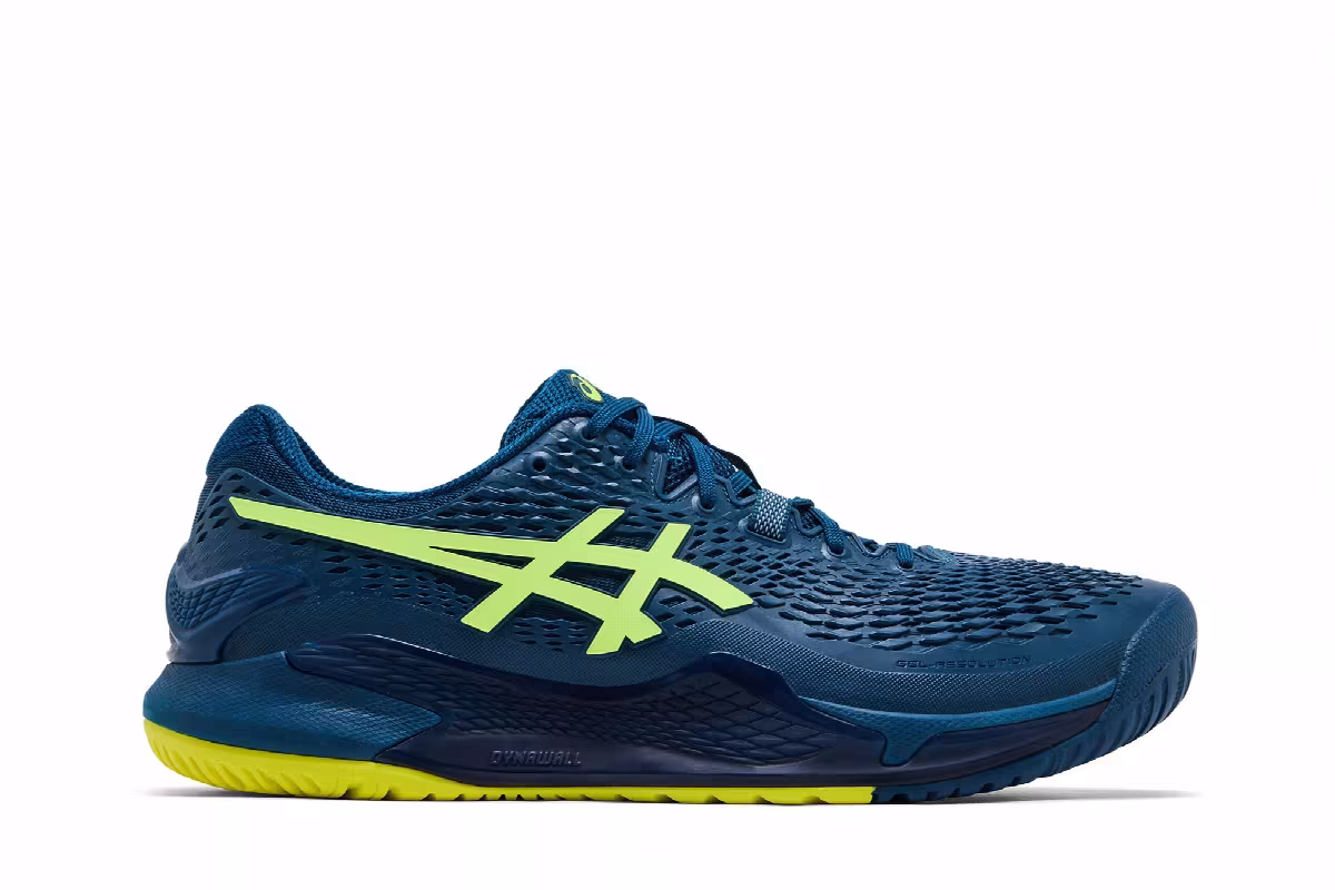 ASICS Gel Resolution 9 Mako Blue Safety Yellow, view 2