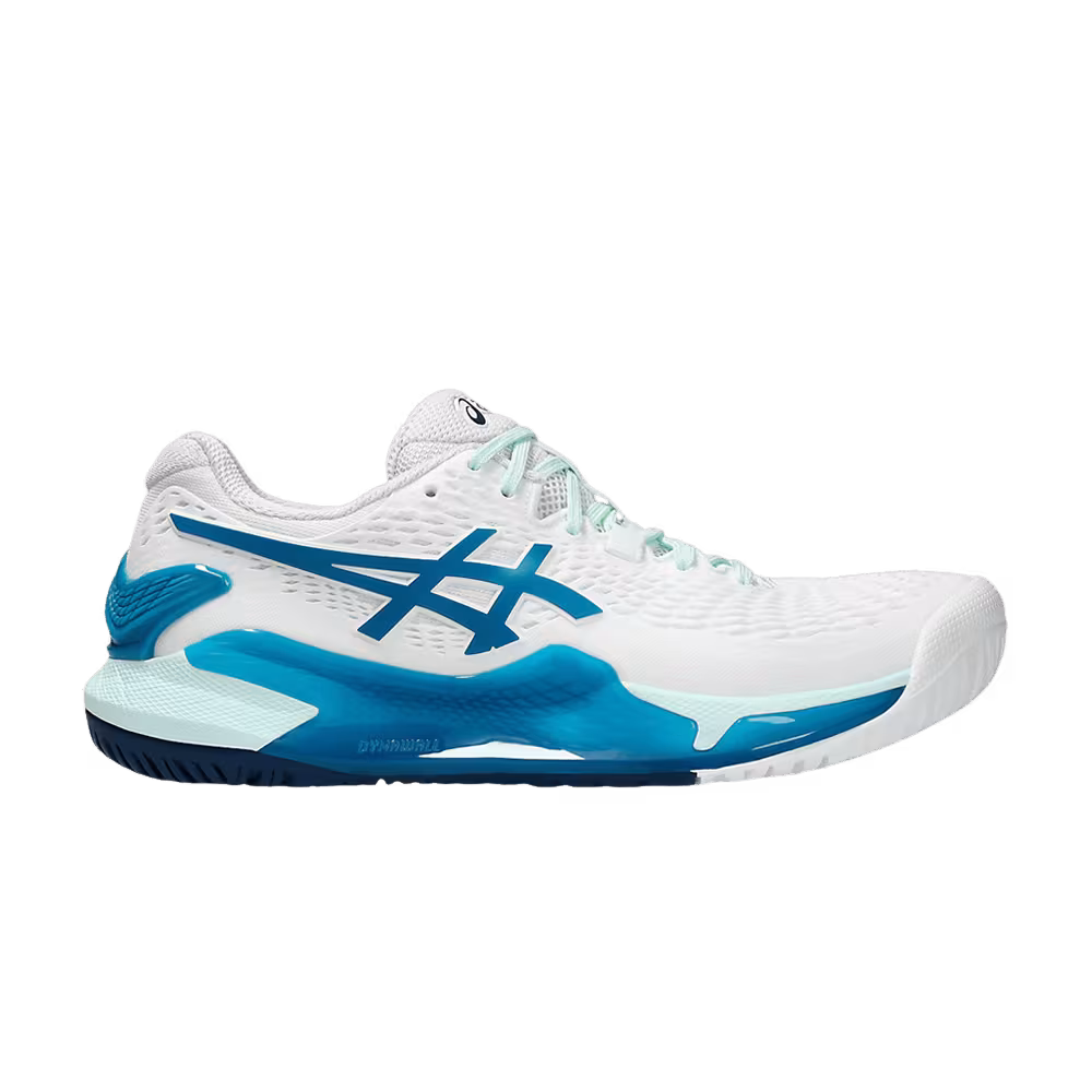 Asics Women's Gel Resolution 9 White Teal Blue