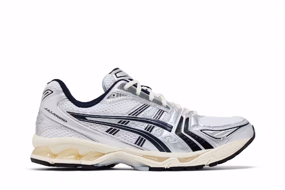 JJJJound x ASICS Gel Kayano 14 White Midnight Navy, view 2