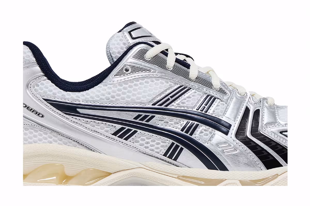 JJJJound x ASICS Gel Kayano 14 White Midnight Navy, view 3