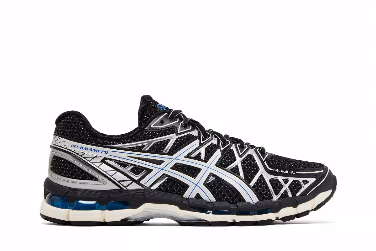ASICS Gel Kayano 20 Black Silver Blue, view 2