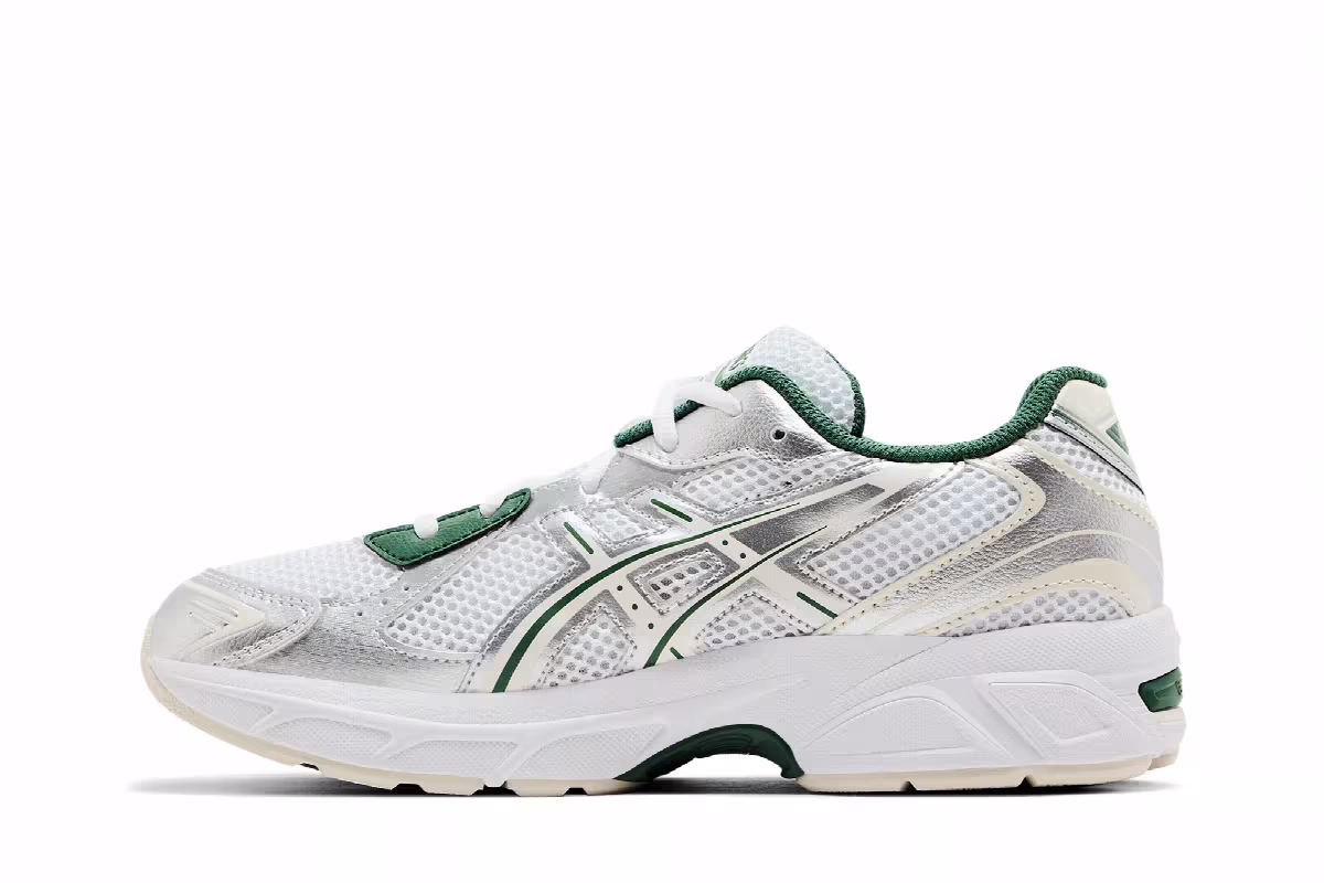 ASICS Gel 1130 GS White Shamrock Green, view 4
