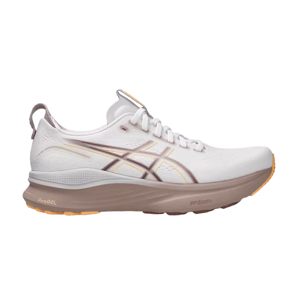 Asics Women's Gel Kayano 32 Wide White Taupe Orange Glow