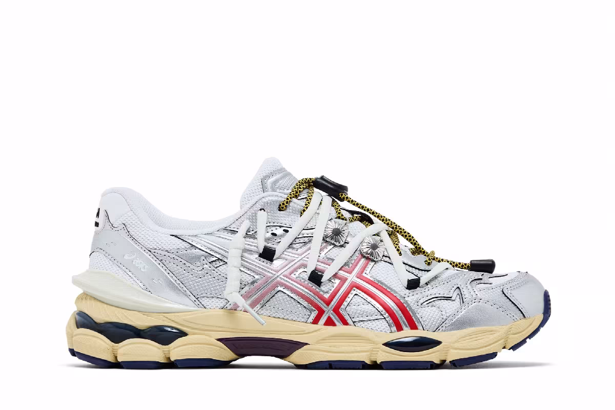 TOGA x ASICS Gel Cumulus 16 TG White Red Pure Silver, view 2