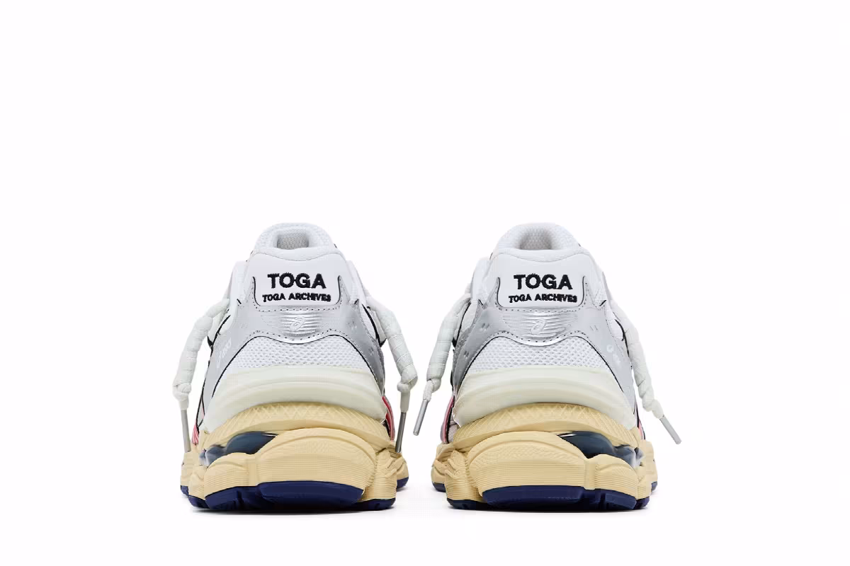 TOGA x ASICS Gel Cumulus 16 TG White Red Pure Silver, view 7