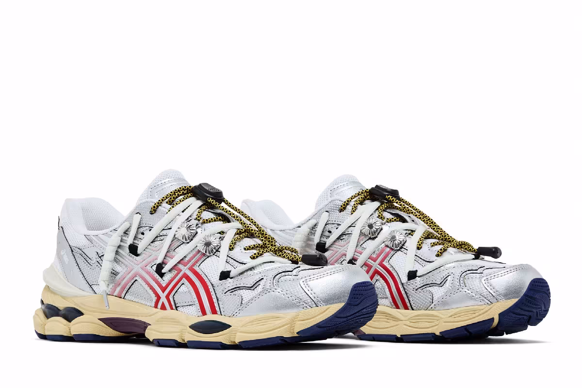 TOGA x ASICS Gel Cumulus 16 TG White Red Pure Silver, view 9