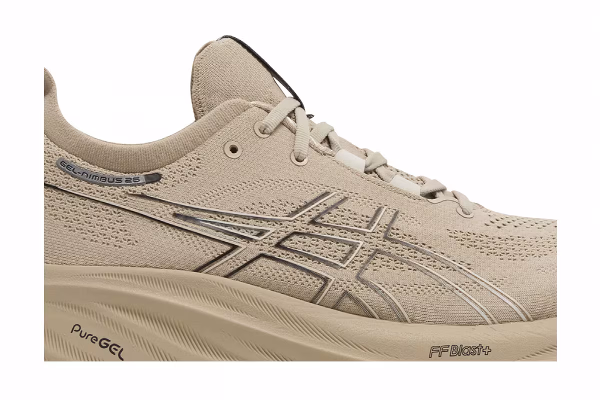 ASICS Gel Nimbus 26 Feather Grey Black, view 3