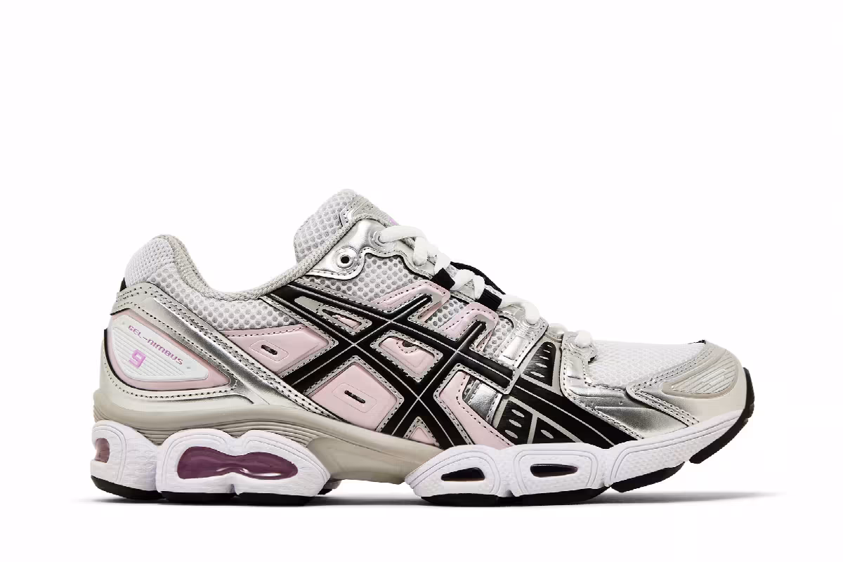 ASICS Women's Gel Nimbus 9 White Light Pink, view 2