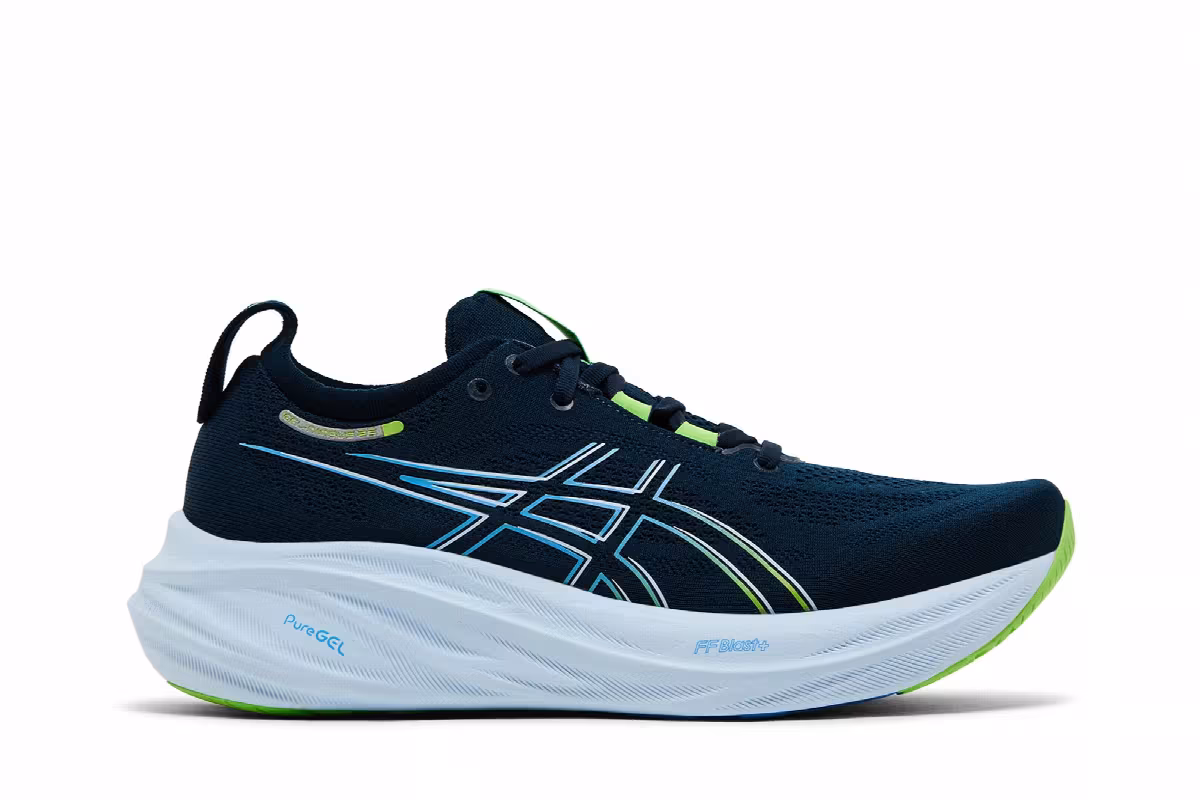 ASICS Gel Nimbus 26 French Blue Electric Lime, view 2