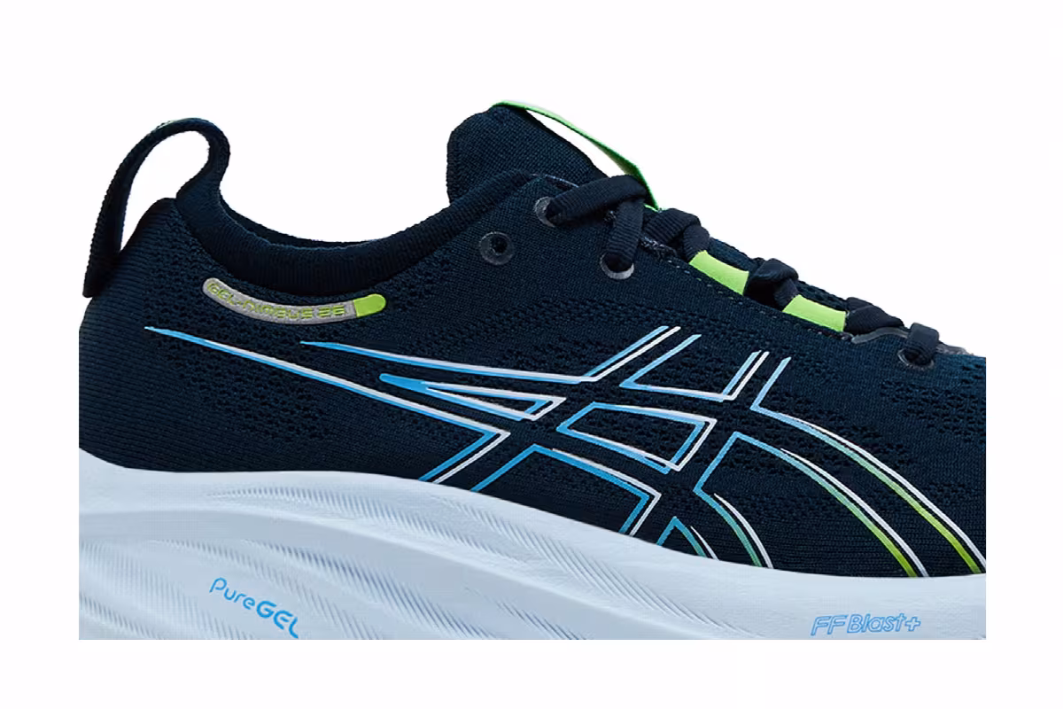 ASICS Gel Nimbus 26 French Blue Electric Lime, view 3