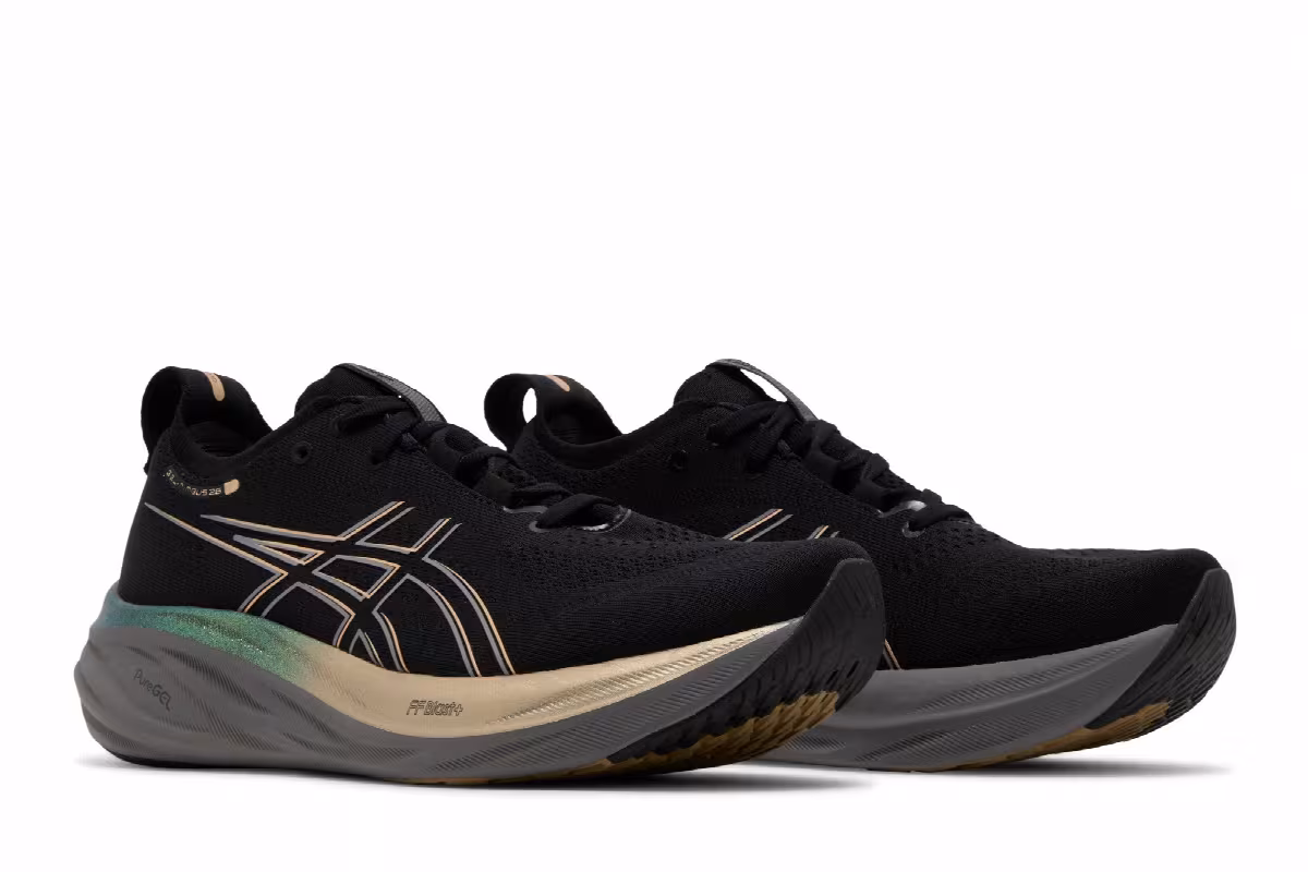 ASICS Gel Nimbus 26 Platinum Black Champagne, view 9
