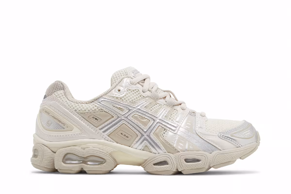 ASICS Women's Gel Nimbus 9 Cream Mineral Beige, view 2