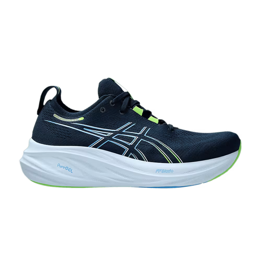 ASICS Gel Nimbus 26 Wide French Blue Electric Lime