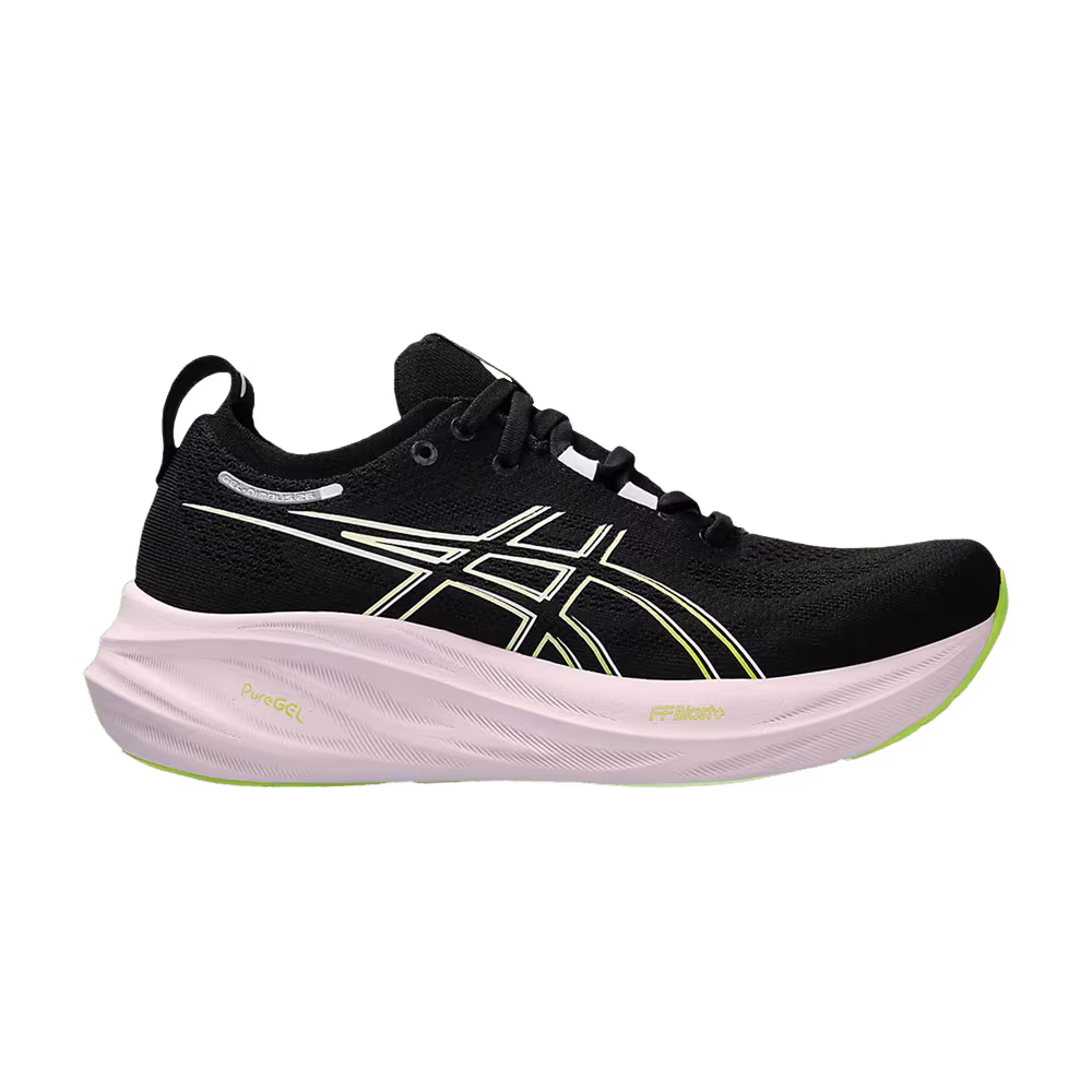 ASICS Women's Gel Nimbus 26 Black Neon Lime