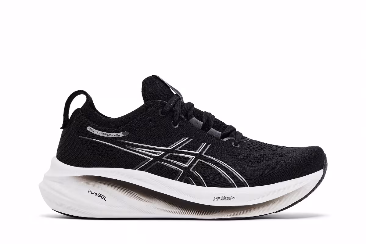 ASICS Women's Gel Nimbus 26 Black Graphite Grey, view 2