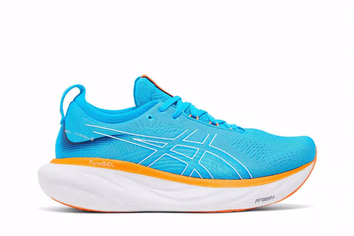 Asics Gel Nimbus 25 Island Blue Sun Peach, view 2