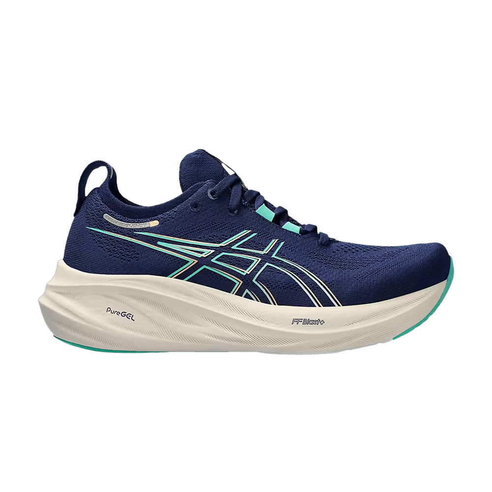 ASICS Women's Gel Nimbus 26 Wide French Blue Electric Lime