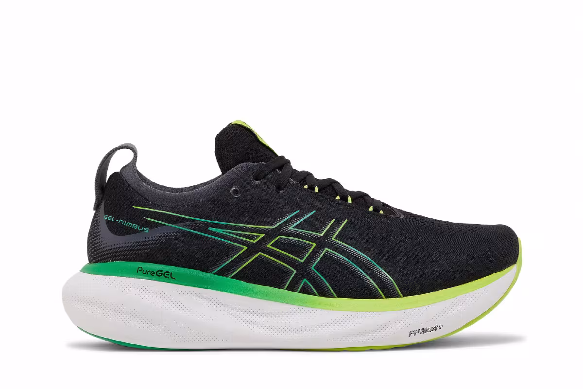 Asics Gel Nimbus 25 Black Lime Zest, view 2