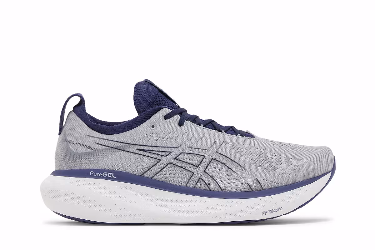 Asics Gel Nimbus 25 Wide Sheet Rock Indigo Blue, view 2