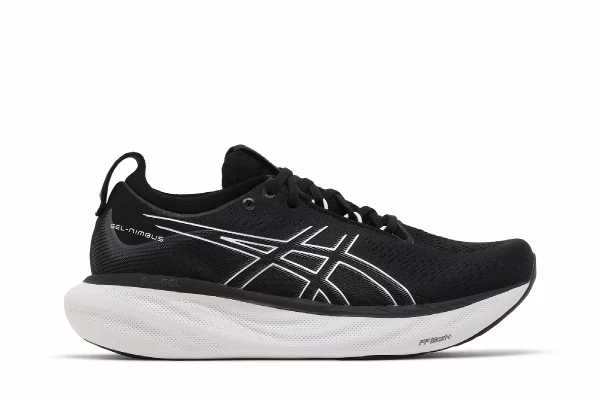ASICS Women's Gel Nimbus 25 Black Pure Silver, view 2