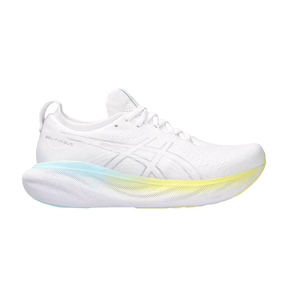 ASICS Women's Gel Nimbus 25 White Soothing Sea