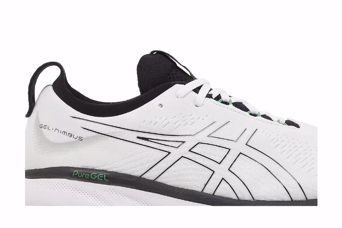 ASICS Gel Nimbus 25 White Black Green, view 3