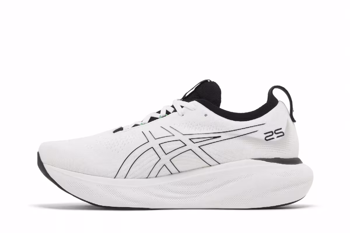 ASICS Gel Nimbus 25 White Black Green, view 4