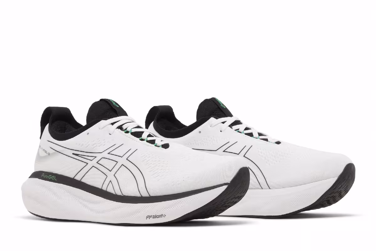 ASICS Gel Nimbus 25 White Black Green, view 9