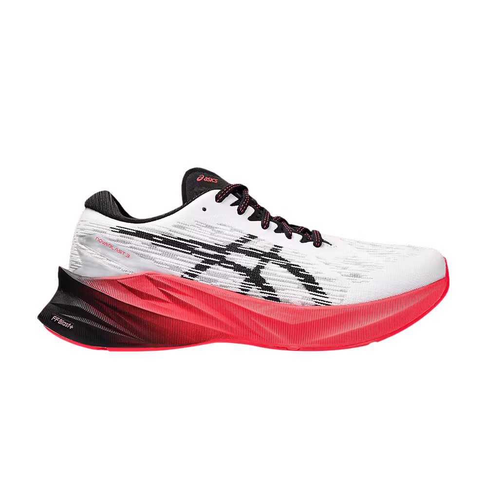 Asics Women's Novablast 3 White Black Electric Red