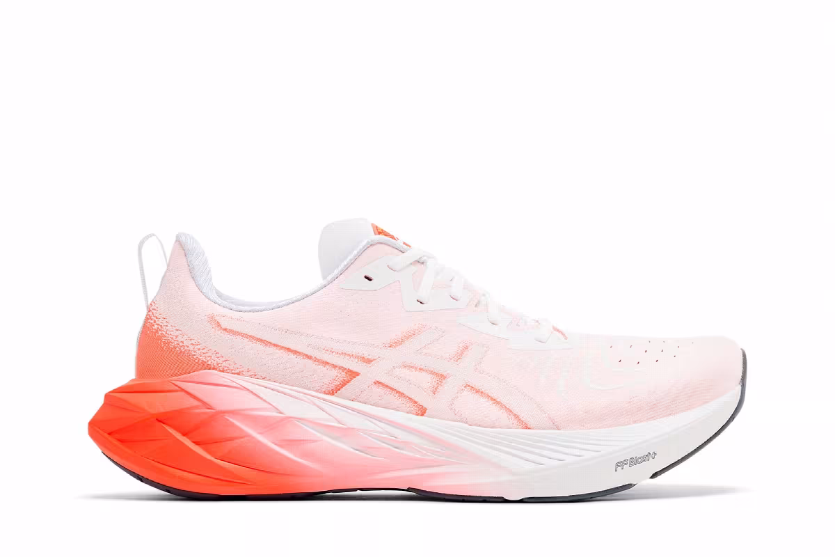Hakaone Ekiden x ASICS Novablast 4 White Sunrise Red, view 2